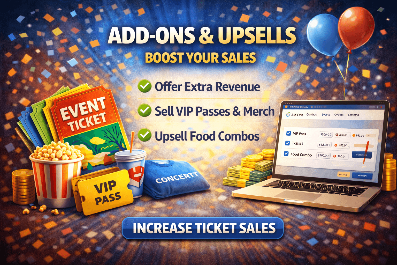 Tixoola ticketing add-ons — store, fundraising, and unified cart